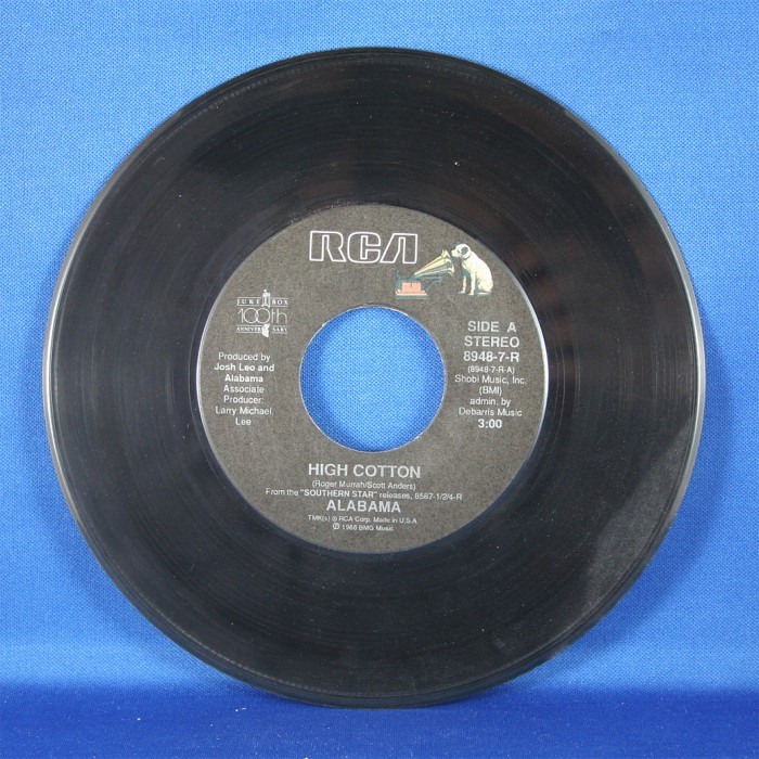 Alabama - 45 LP "High Cotton" & "Ole' Baugh Road"
