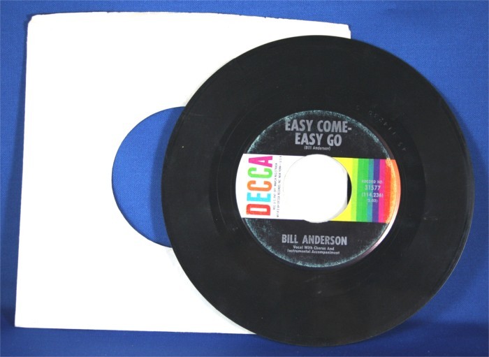Bill Anderson - 45 LP "Easy Come- Easy Go" / "Five Little Fingers"