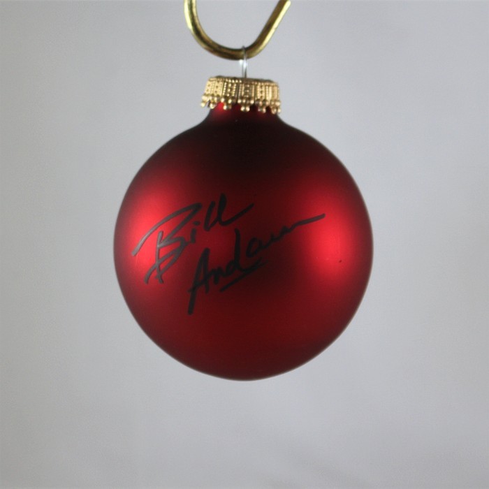 FFF Charities - Bill Anderson - autographed red Christmas ornament #3