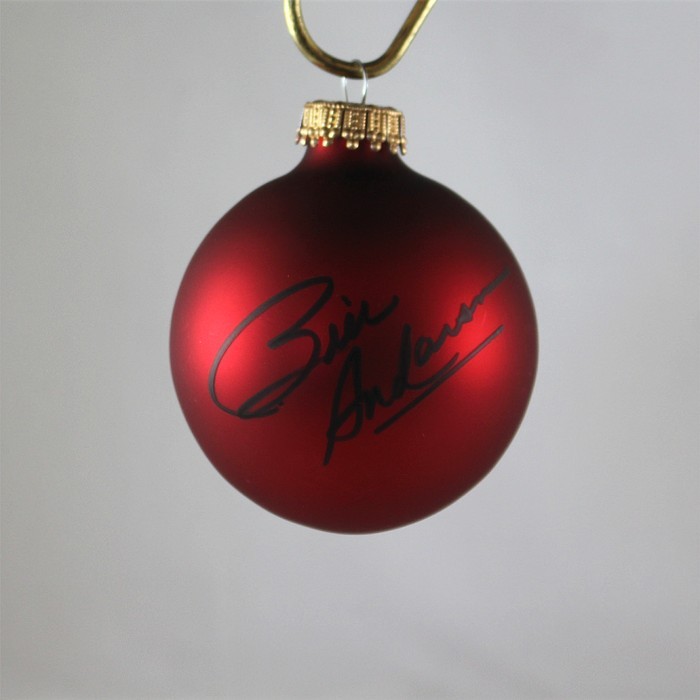FFF Charities - Bill Anderson - autographed red Christmas ornament #6