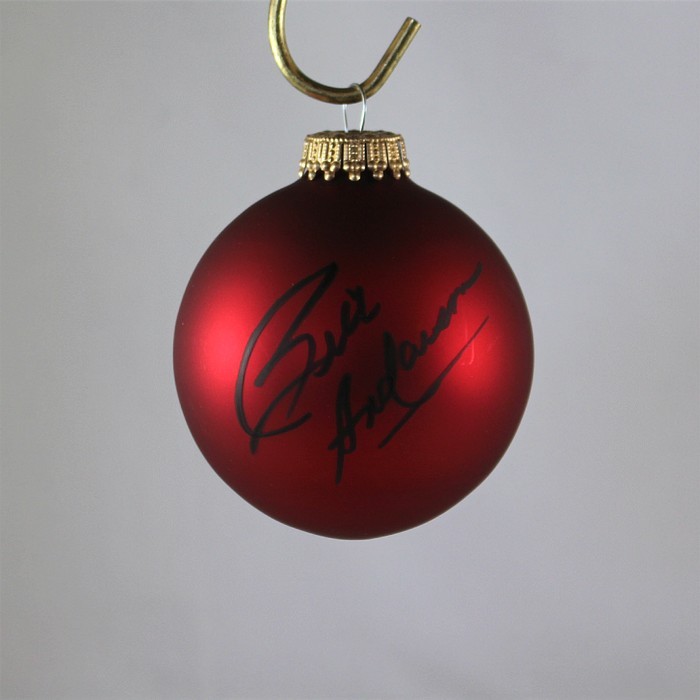 FFF Charities - Bill Anderson - autographed red Christmas ornament #10