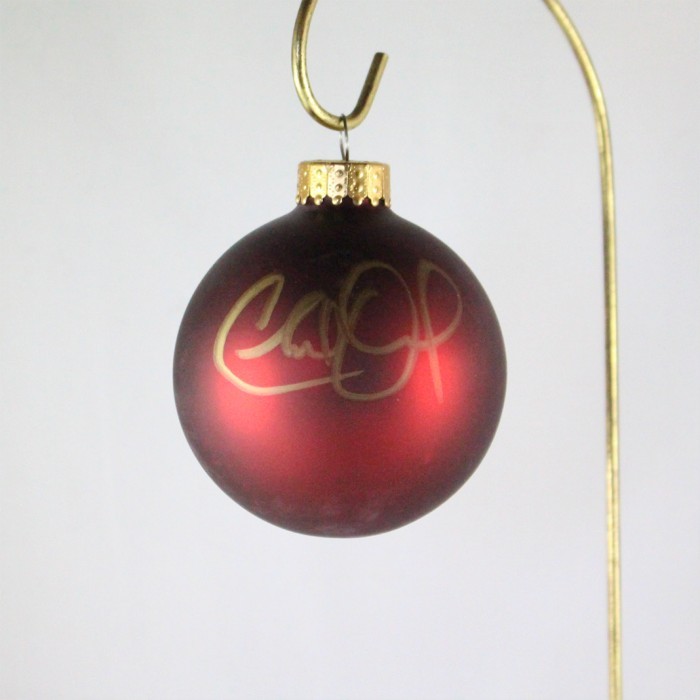 FFF Charities - Charlie Daniels - dark red Christmas ornament #3