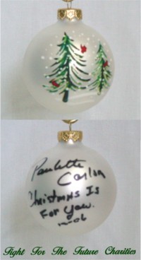 FFF Charities - Paulette Carlson - white evergreen Christmas ornament #2