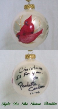 FFF Charities - Paulette Carlson - white Cardinal Christmas ornament #4