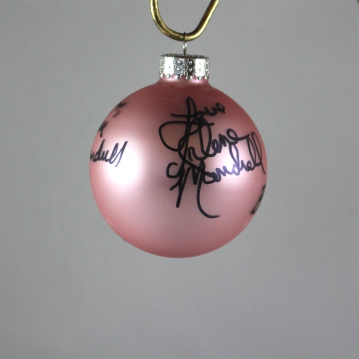 FFF Charities - Barbara Mandrell & The Mandrell Sisters - autographed pink Christmas ornament #2