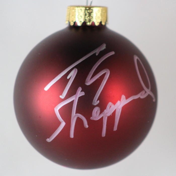 FFF Charities - TG Sheppard - autographed red Christmas ornament #2