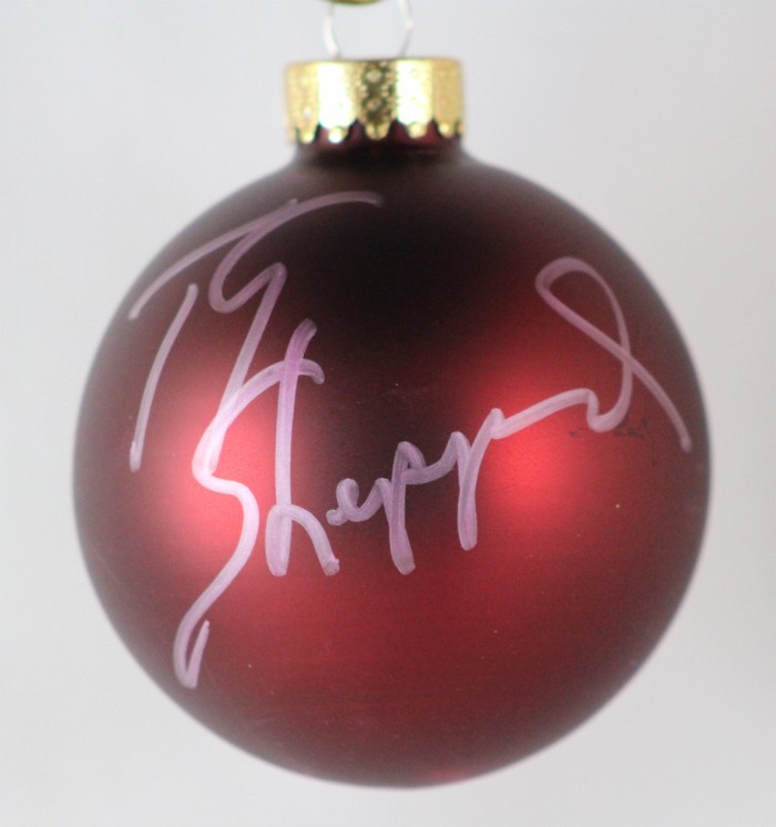FFF Charities - TG Sheppard - autographed red Christmas ornament #3