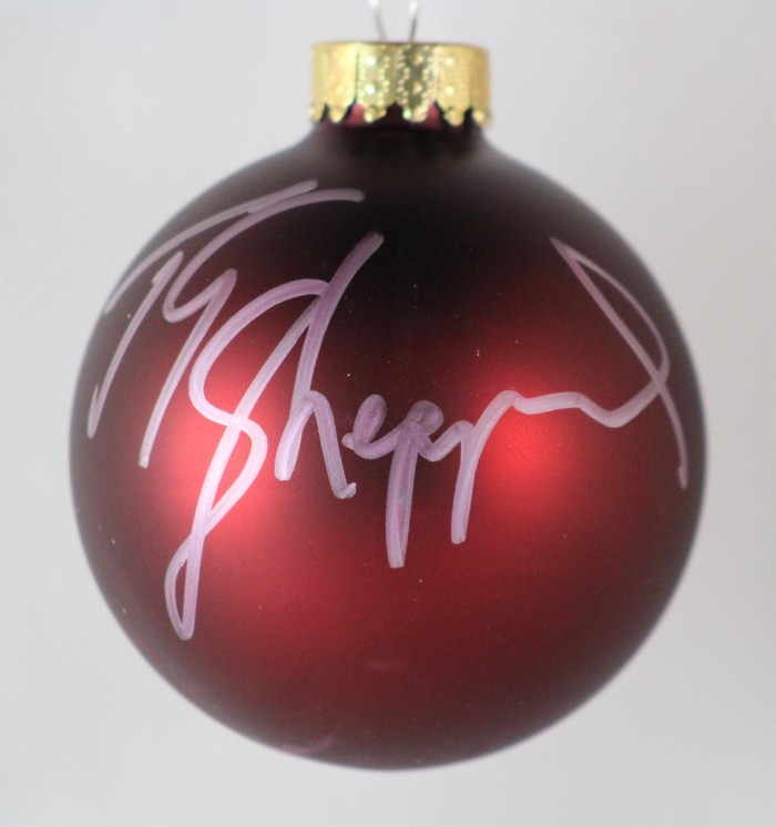 FFF Charities - TG Sheppard - autographed red Christmas ornament #6