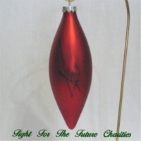 FFF Charities - Aaron Tippin - red teardrop Christmas ornament #1