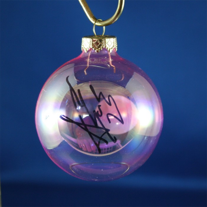 FFF Charities - Aaron Tippin - clear pink Christmas ornament #6