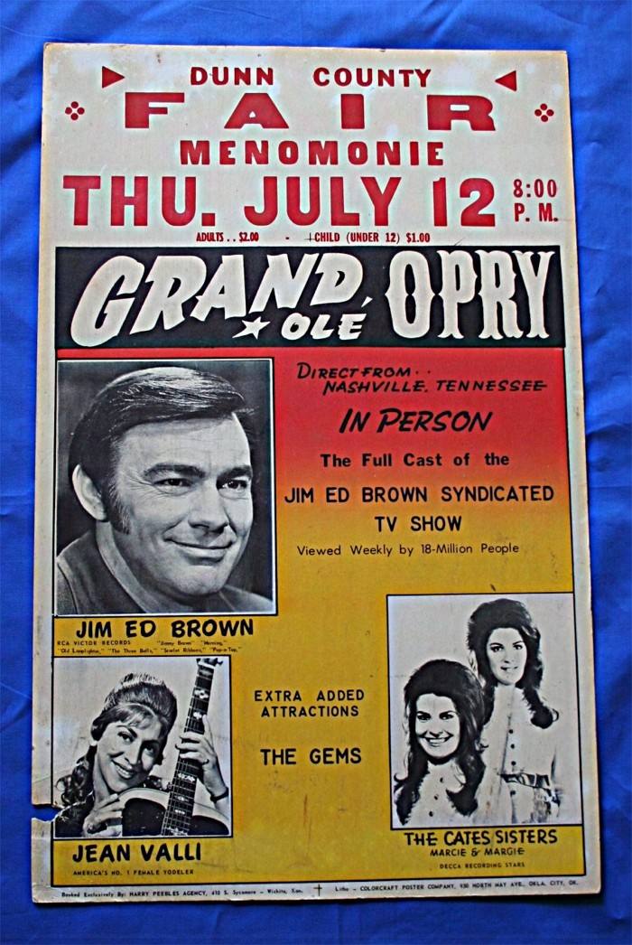 Grand Ole Opry - concert bill Menomonie, Wisconsin