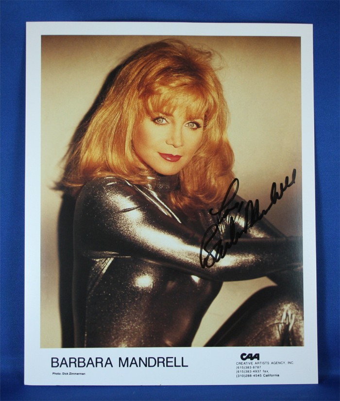 Barbara Mandrell - autographed 8x10 color silver jump suit