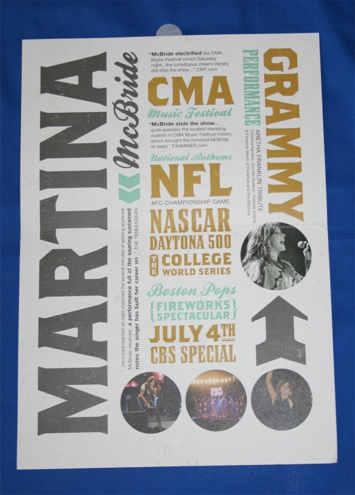 Martina McBride - 2011 CMA promo bi-fold card