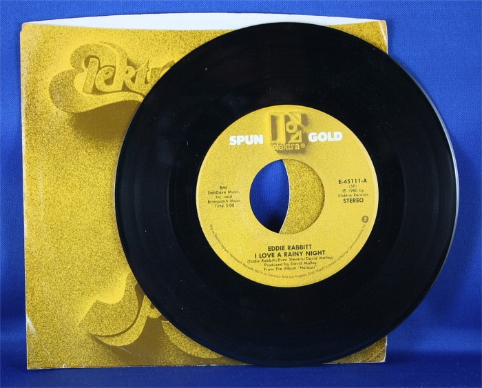 Eddie Rabbitt - 45 LP "I Love A Rainy Night" & "Gone Too Far"