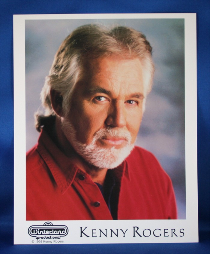 Kenny Rogers - 8x10 color photograph w/ red shirt on