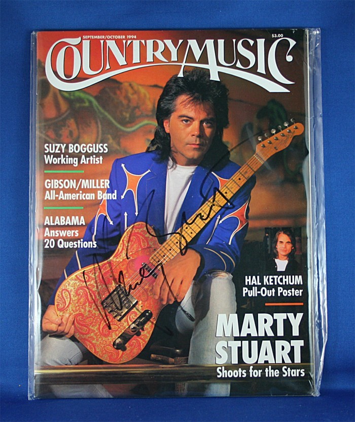 Marty Stuart - autographed "Country Music" magazine