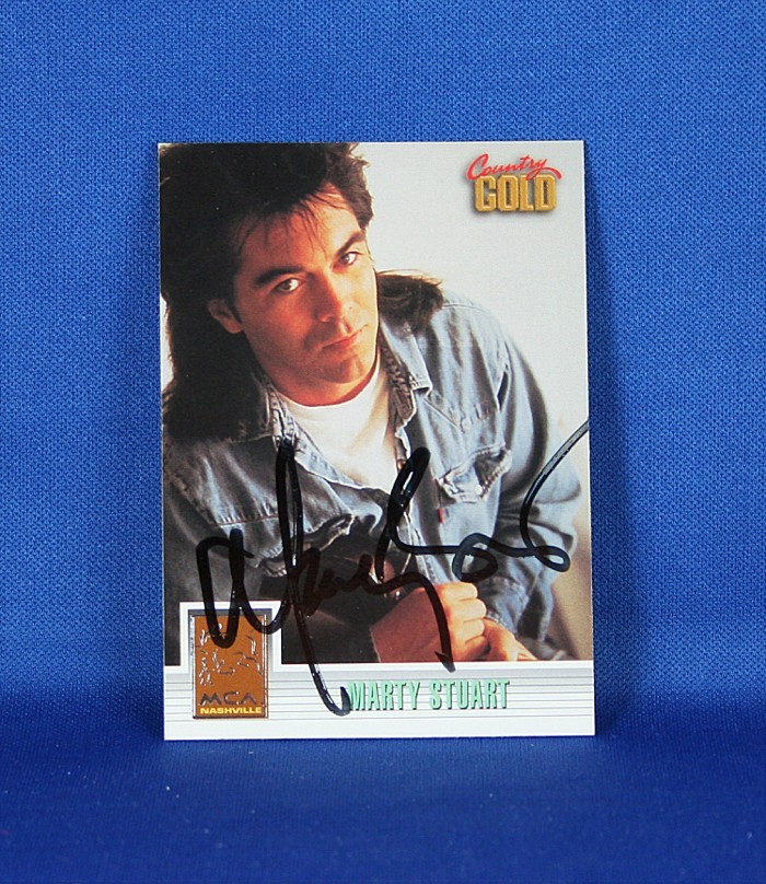 Marty Stuart - autographed 1993 Country Gold - sterling silver trading card #3