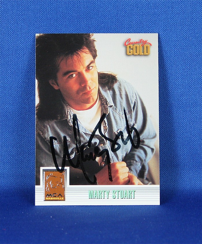 Marty Stuart - autographed 1993 Country Gold - sterling silver trading card #4