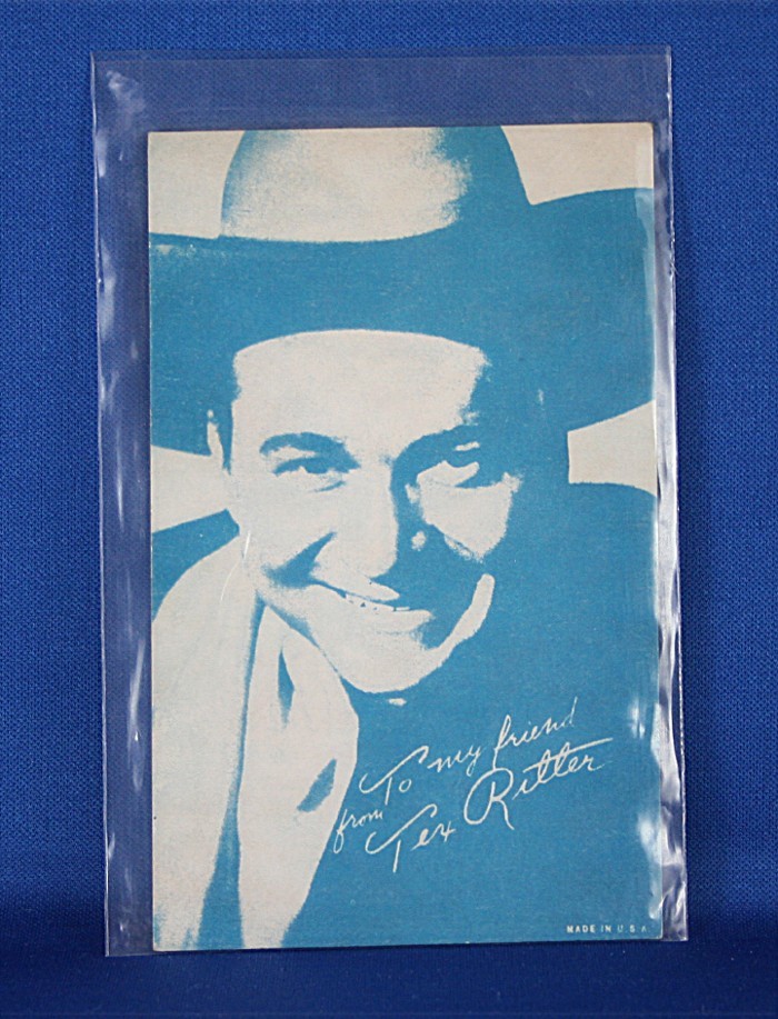 Tex Ritter - 1950's movie card