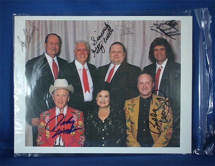 Kitty Wells - autographed 8x10 color photograph with Johnny Wright and band