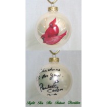 FFF Charities - Paulette Carlson - white Cardinal Christmas ornament #2