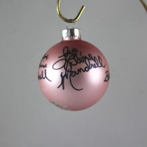 FFF Charities - Barbara Mandrell & The Mandrell Sisters - autographed pink Christmas ornament #4