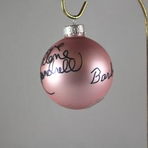 FFF Charities - Barbara Mandrell & The Mandrell Sisters - autographed pink Christmas ornament #8