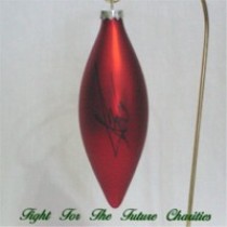 FFF Charities - Aaron Tippin - red teardrop Christmas ornament #1